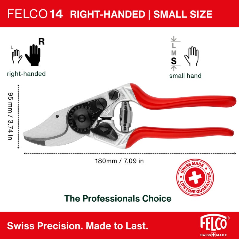 Felco F 14 Pruning Shears â€“ 7.1" Garden Clippers for Small Hands with Bypass & Anvil Blades | Hand Pruners for Gardening | Garden Tool Cutter with Forged Alloy Steel Build, Lightweight Swiss Design - Image 1